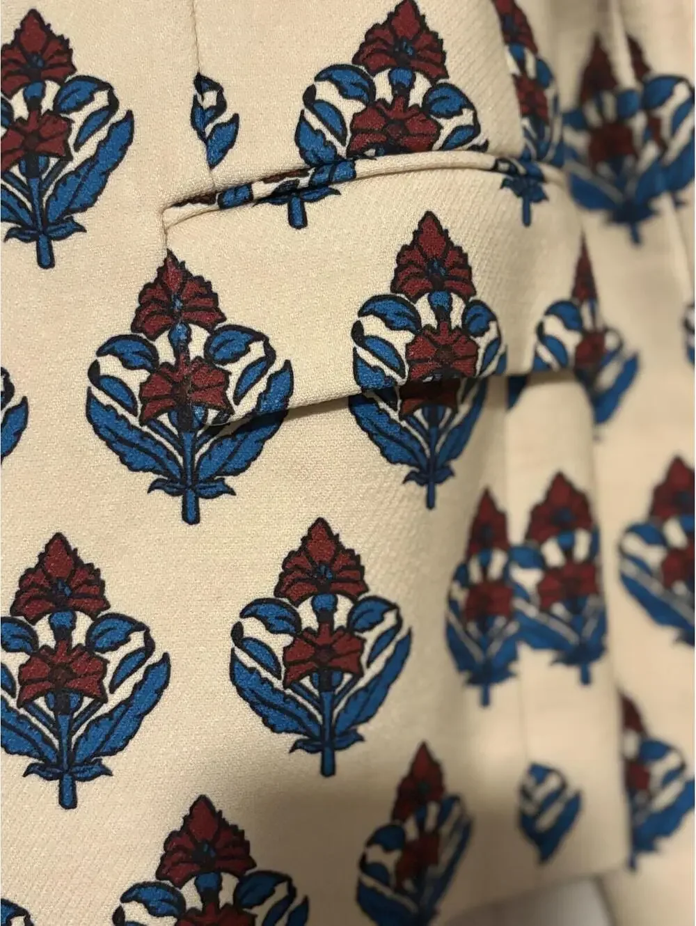 Tory Burch Printed Twill Crepe Blazer Floral Jacket Heritage Prep Grandmillennia